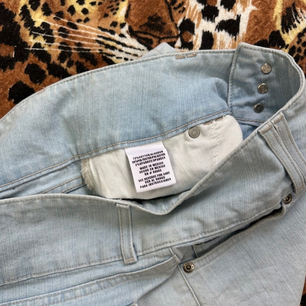 LEI Jeans Light Blue Denim Mini Skirt Y2K Low Rise Size 30 - Picture 7 of 8